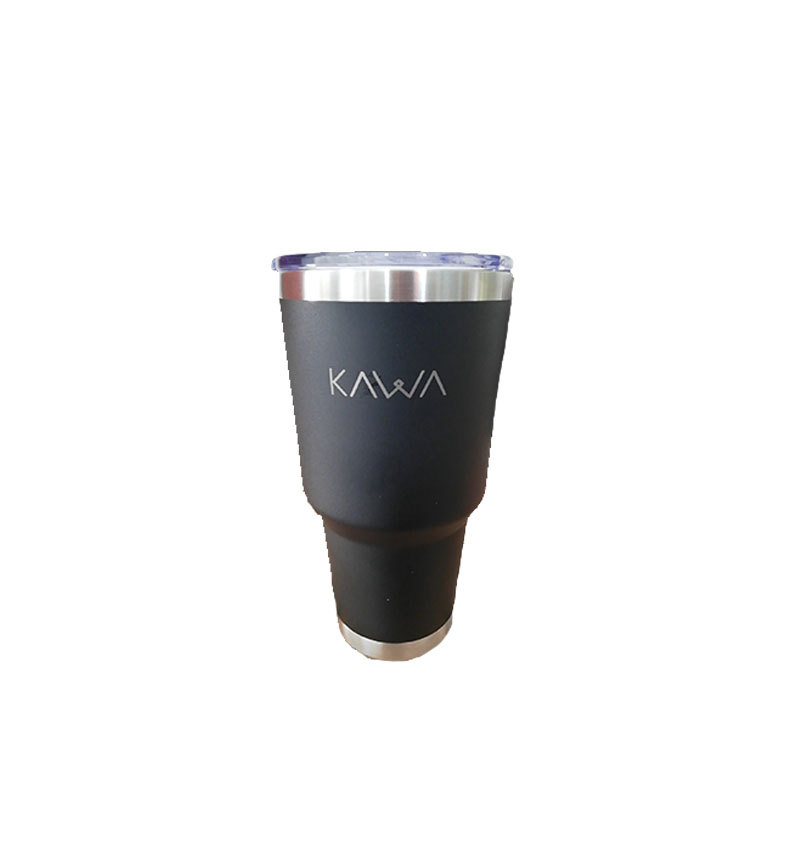 VASO 900ML NEGRO KAWA 8HS FRIO O CALOR ACERO INOX DOBLE CAPA