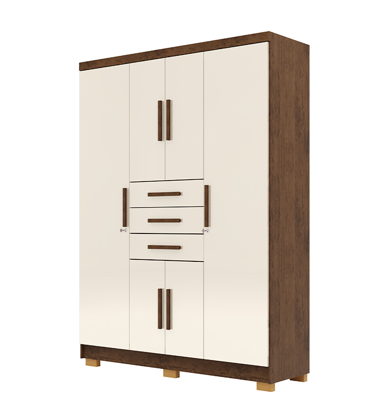 ROPERO MOVELMAX ISAAC 6PTAS C/3CAJ IMBUIA/CHAMPANG