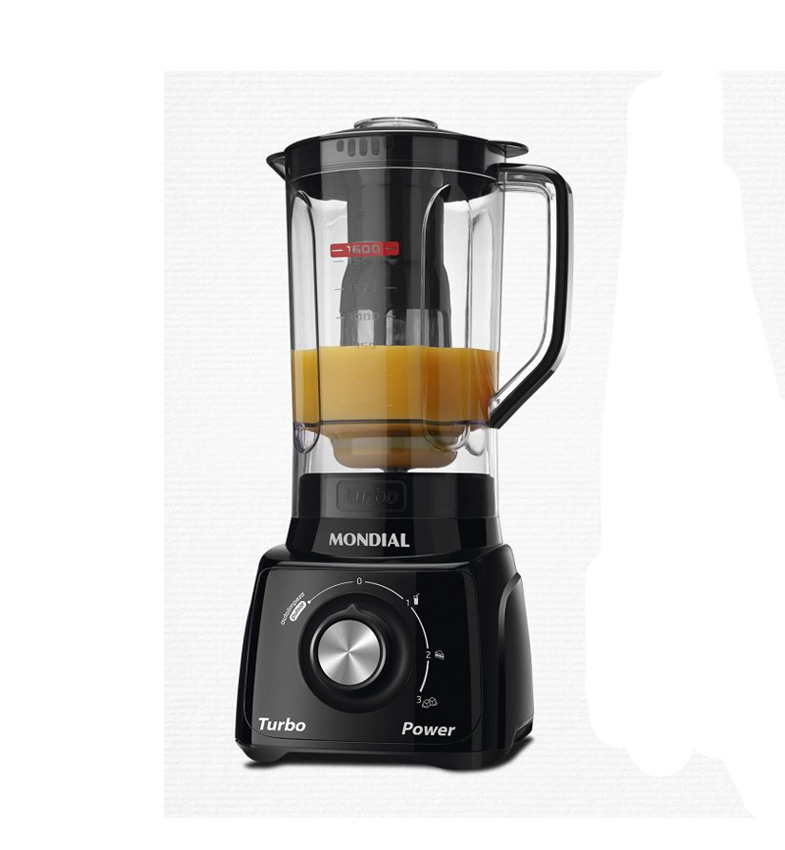 LICUADORA MONDIAL TURBO POWER -NEGRO 3 VELOCIDADES - 2,2L