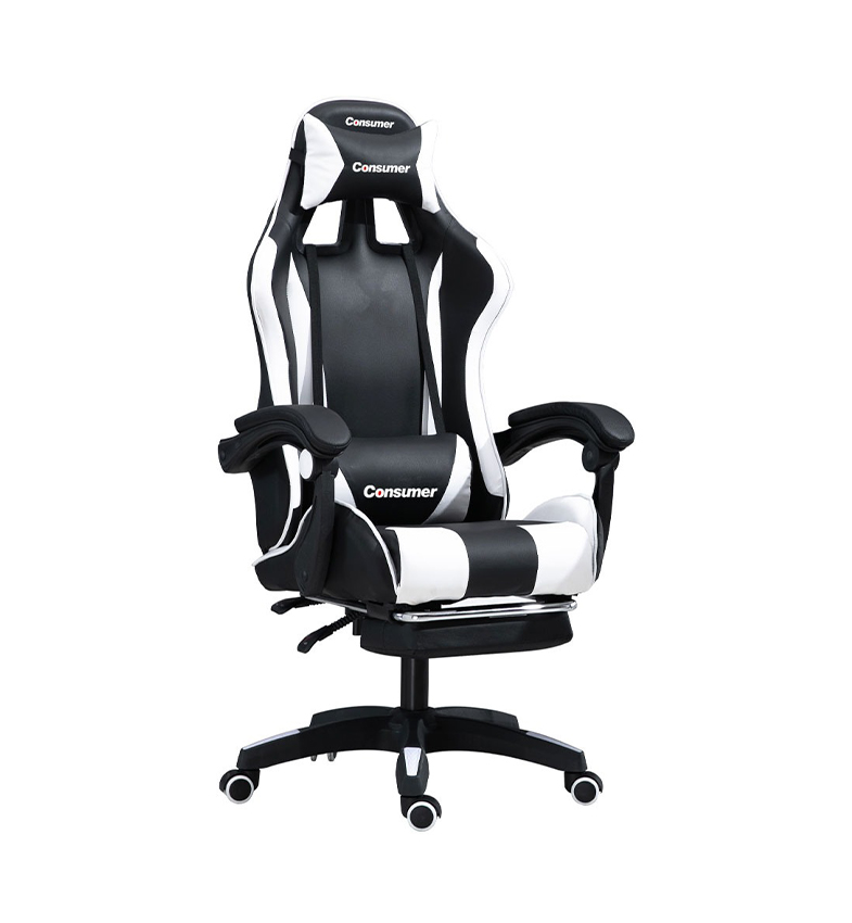 SILLA YT-055 GAMER NEGRO Y BLANCO CONSUMER
