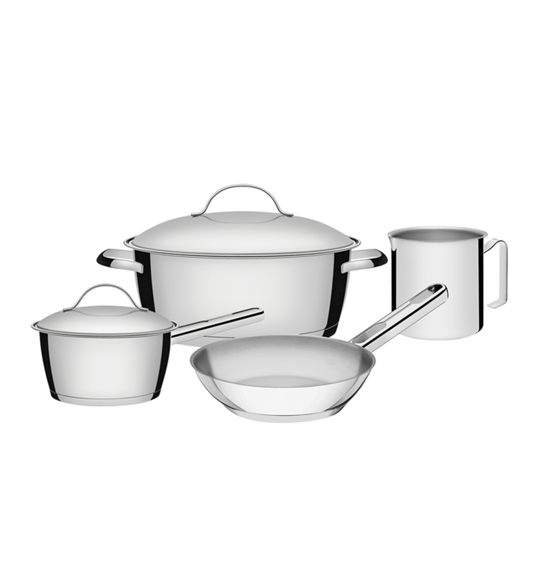 JUEGO DE OLLAS ACERO INOX 4PZAS ALLEGRA. CAJA