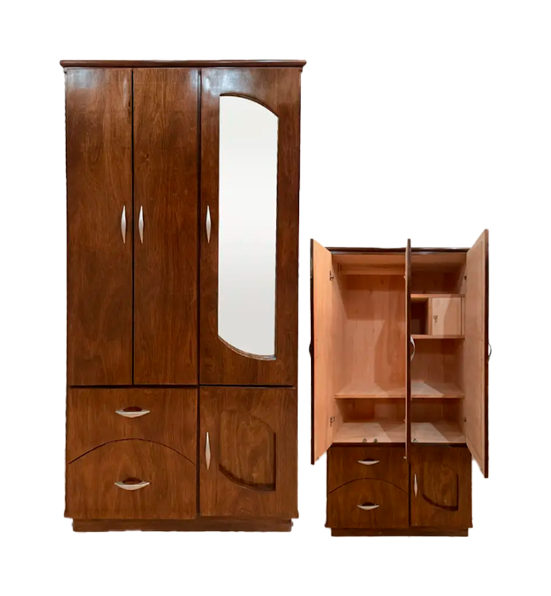 ROPERO CBC LP CON ESPEJO 3 PUERTAS - NOGAL