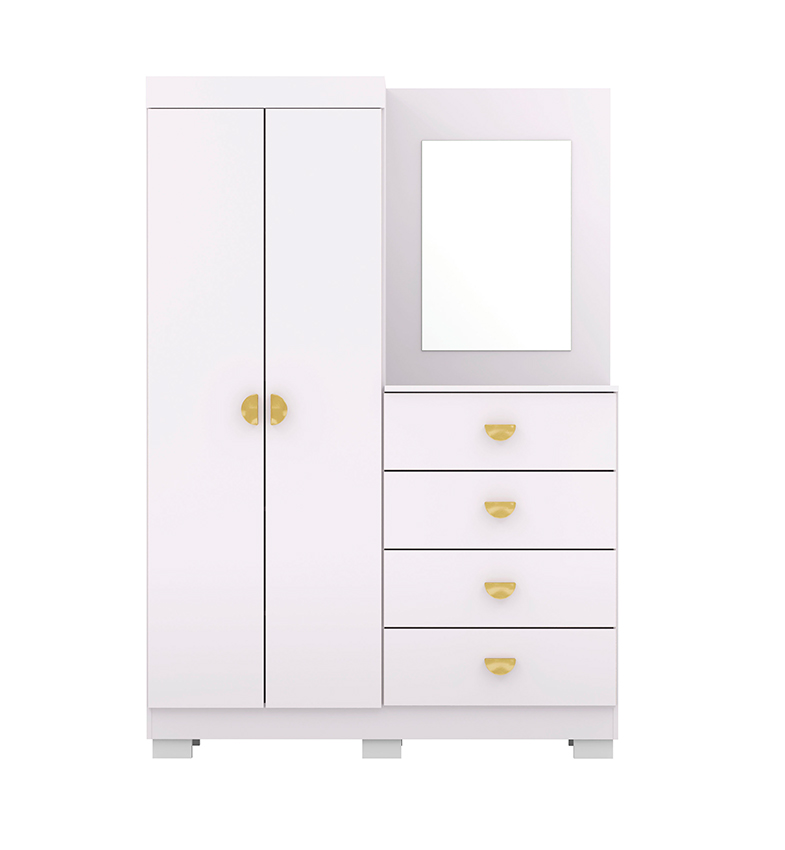 ARMARIO COMODA MOVELMAX CRISTAL C/ESPEJO BLANCO