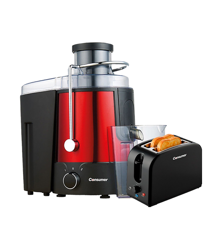 EXTRACTOR DE JUGO+TOSTADORA CONSUMER.