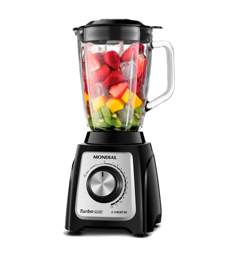 LICUADORA TURBO GLASS INOX - 1400W 12 VELOCIDADES + PULSAR / HIELO JARRA DE VIDRIO L-1400-GI