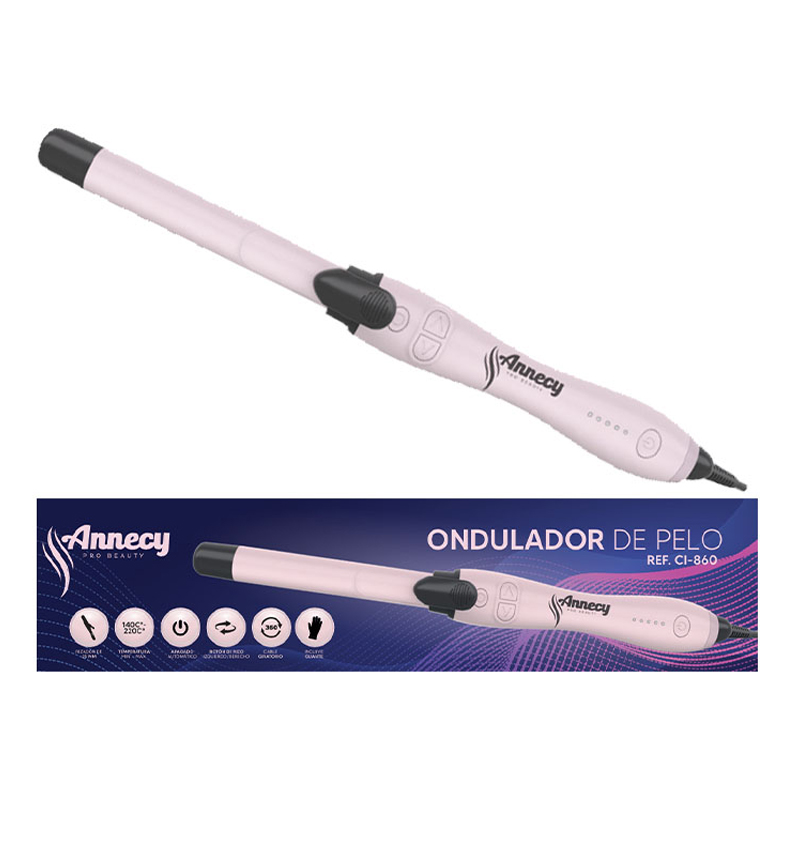ONDULADOR DE PELO GIRO AUTOMATICO CON GUANTES 60W 140°C -220°C ANNECY REF. CI-860