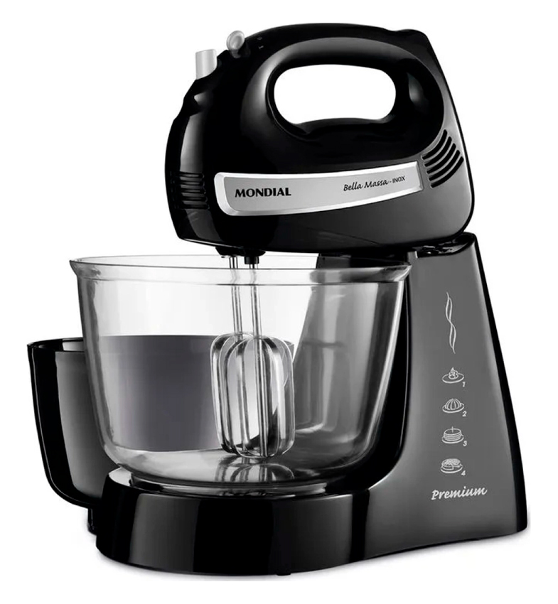 BATIDORA BELLA MASA INOX 500W 4 VELOCIDADES / 2 BOLS