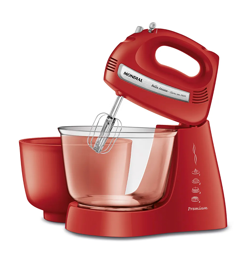 BATIDORA BELLA MASSA CLARAS 500W 4 VELOCIDADES / 2 BOLS / 2 PARES BAT.