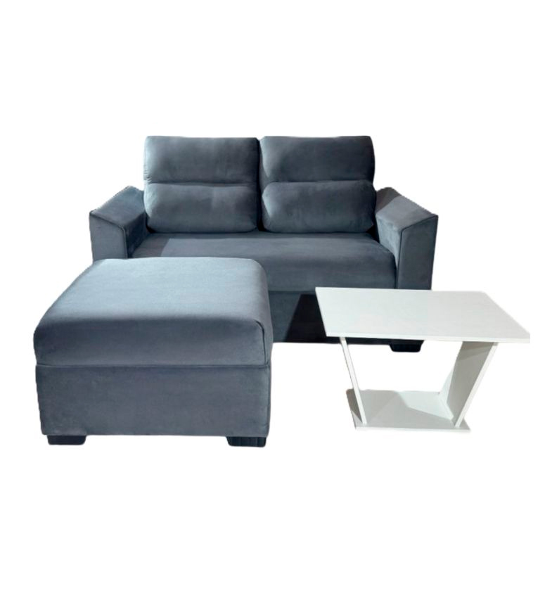 SOFÁ PIRIBEBUY 2L GRIS + PUFF