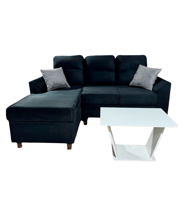 SOFA NEW SAN LORENZO NEGRO 2L+CHAISE