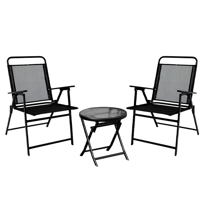 JUEGO JARDIN 3PZAS. NEGRO (MESITA) GOLEADER
