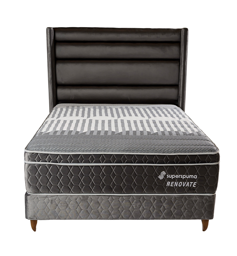 JUEGO DE SOMMIER SUPERSPUMA-RENOVATE 160X200 GRIS B+C+C