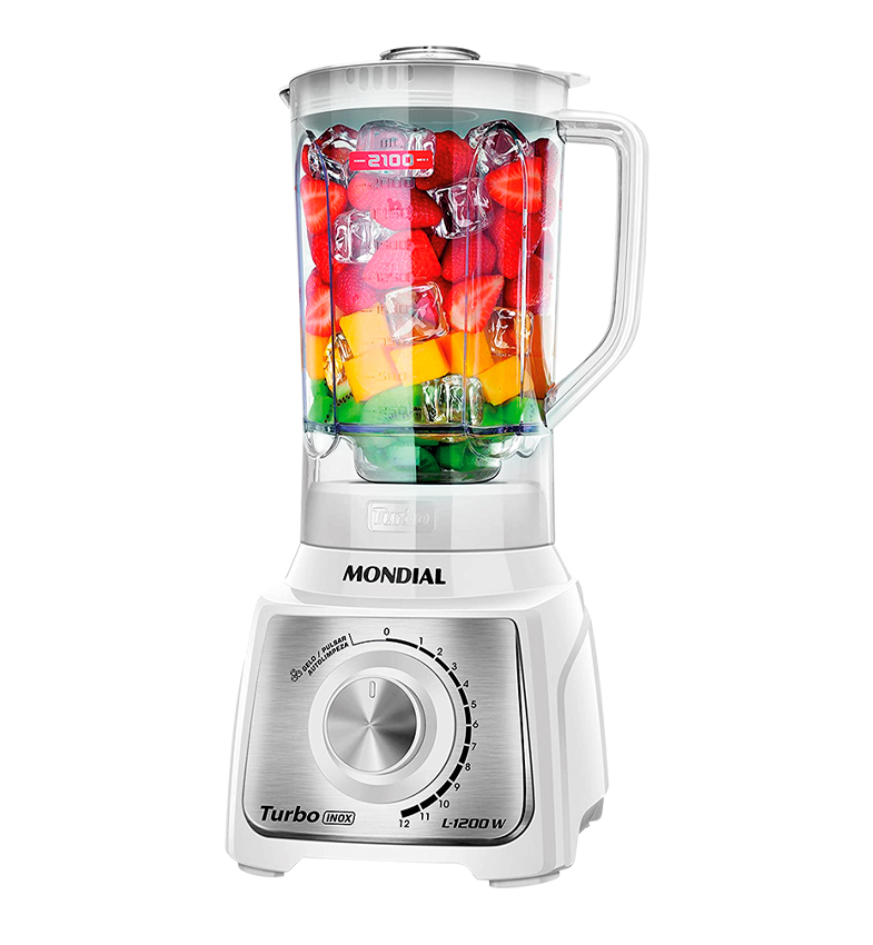 LICUADORA TURBO INOX WHITE 12 VELOCIDADES - 3,0L - 1200W