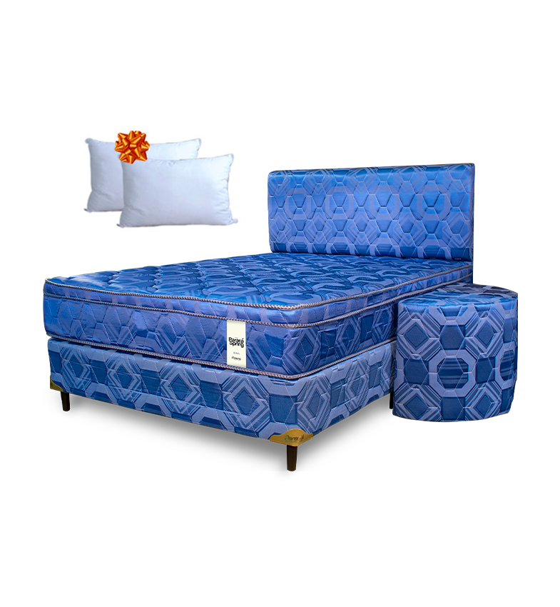 JUEGO COMPLETO SOMMIER PARANA SPRING CON PILLOW COLOR 140X190 AZUL