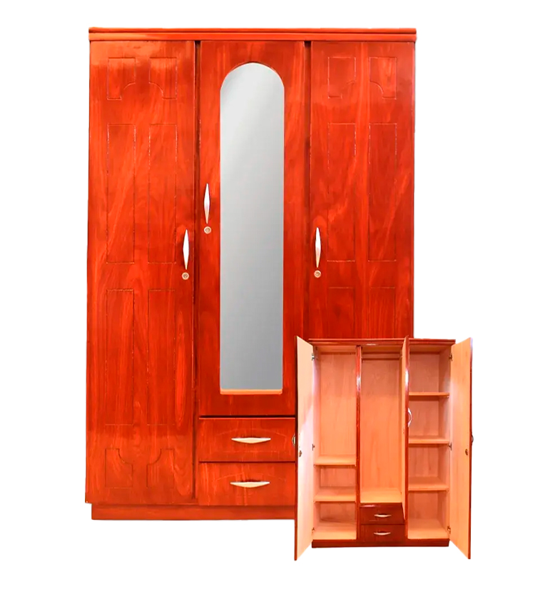 ROPERO CBC ROMA CON ESPEJO 3 PUERTAS - CAOBA
