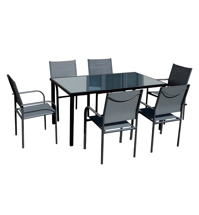 JUEGO JARDIN COMEDOR 7PZAS. NEGRO GOLEADER