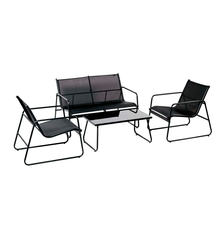 JUEGO JARDIN 4PZAS. NEGRO (MESITA) GOLEADER
