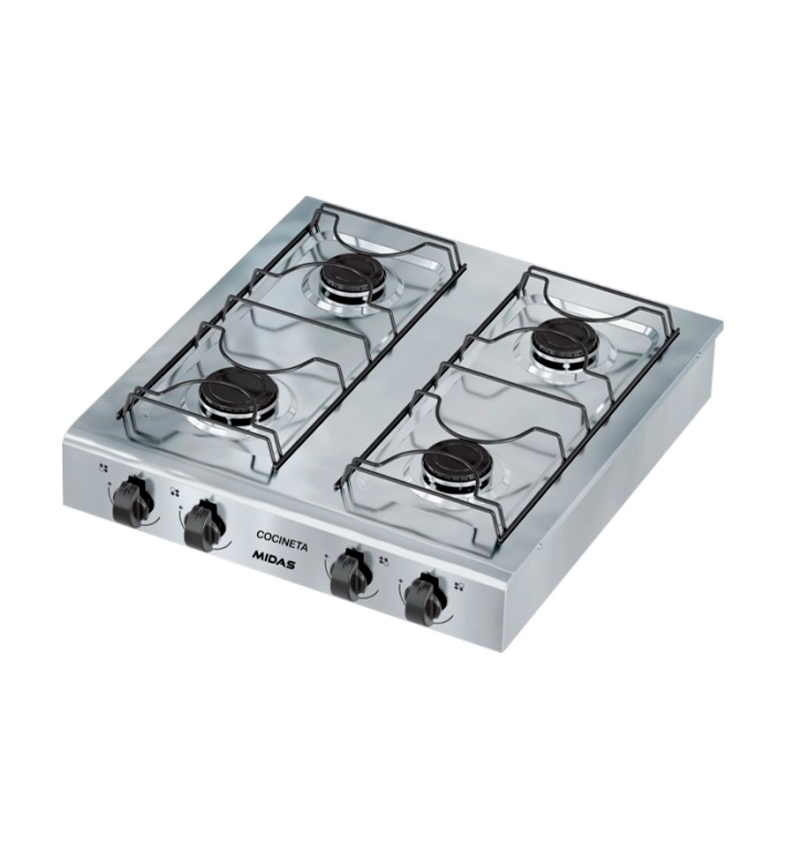 COCINA DE MESA MIDAS 4 HORNALLAS INOX