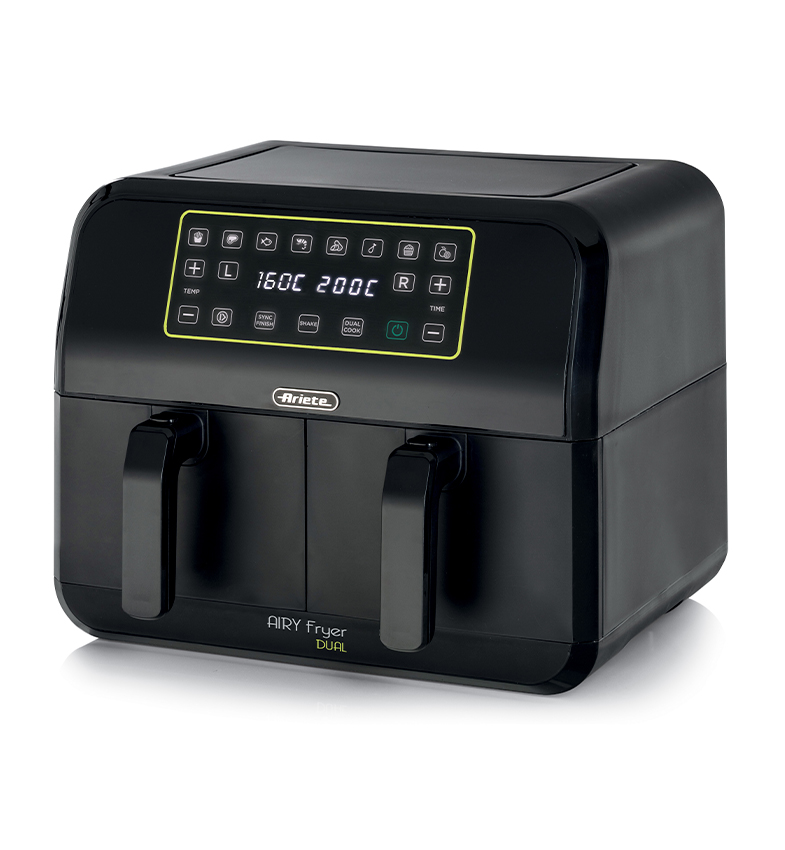 AIRFRYER DUAL ARIETE C/ DESHIDRATADOR DOBLE BANDEJA 8L - DIGITAL NEGRO