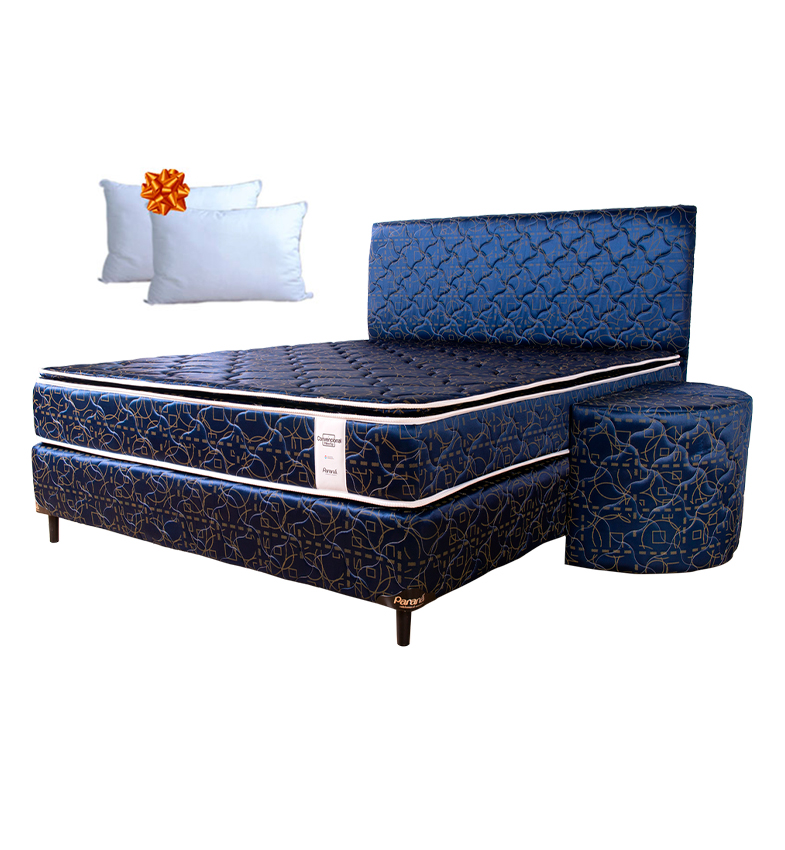 JUEGO COMPLETO PARANA NEO CONVENCIONAL PILLOW TOP140X190 AZUL