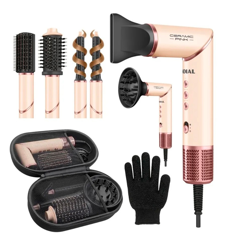 SECADOR MULTIFUNCIONAL 5 EN 1 CERAMIC PINK MOTOR BLDC