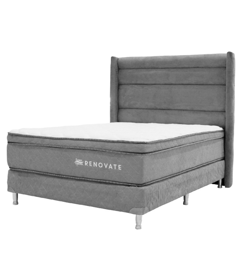 JUEGO DE SOMMIER RENOVATE 140X190 GRIS