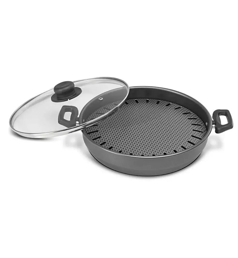 PARRILLA 28CM C/ TAPA DE VIDRIO
LINEA: VERSATIL