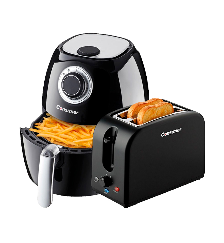 FREIDORA DE AIRE 2,6LTS+TOSTADORA CONSUMER
