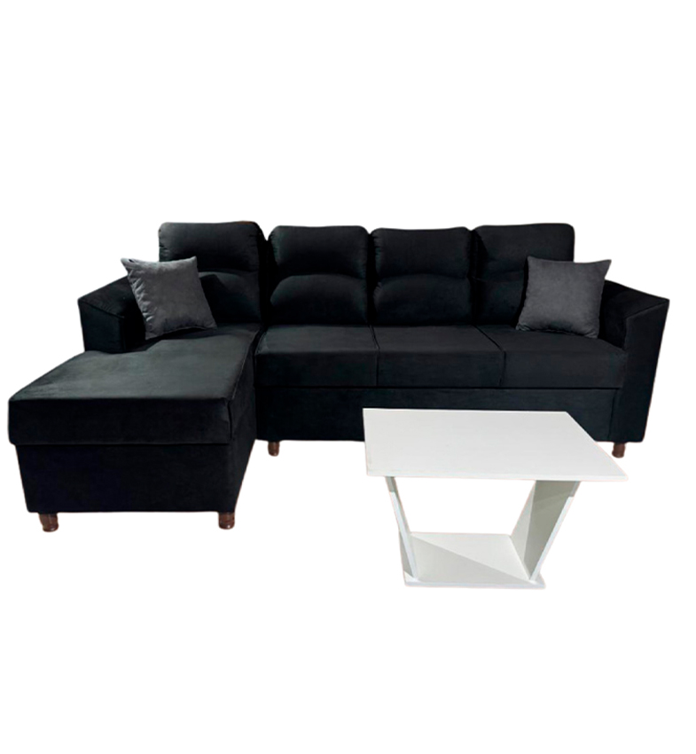 SOFA NEW SAN LORENZO NEGRO 3L + CHAISE