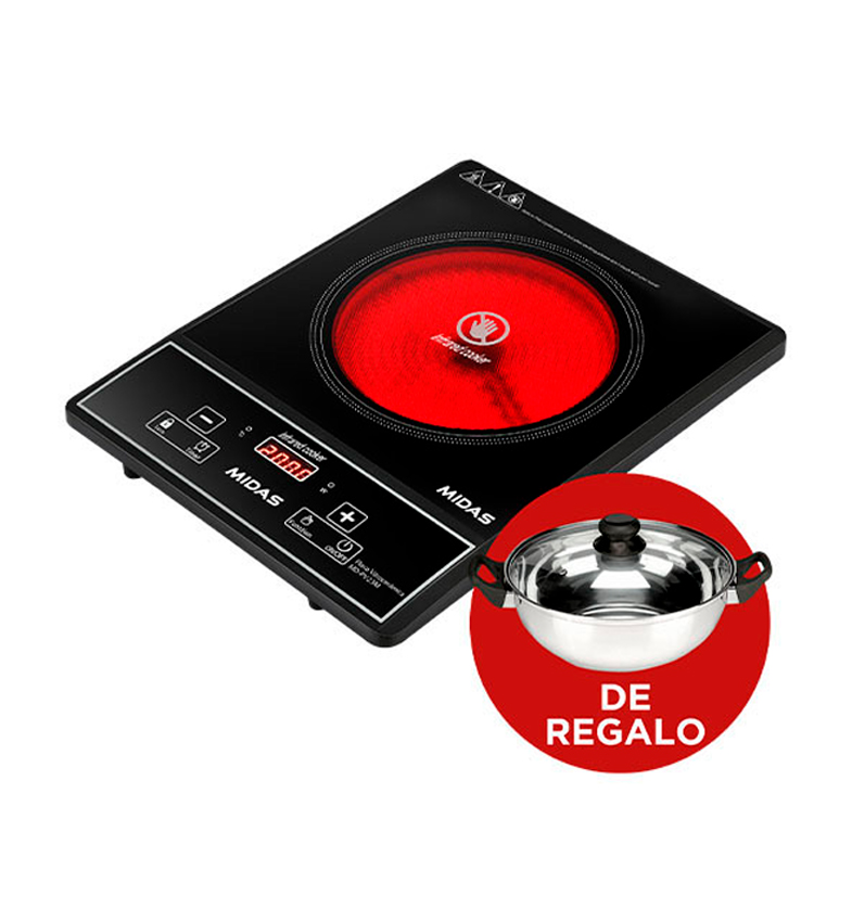 PLACA MIDAS VITRO INFRARROJA MD-PV23M- CON OLLA DE REGALO