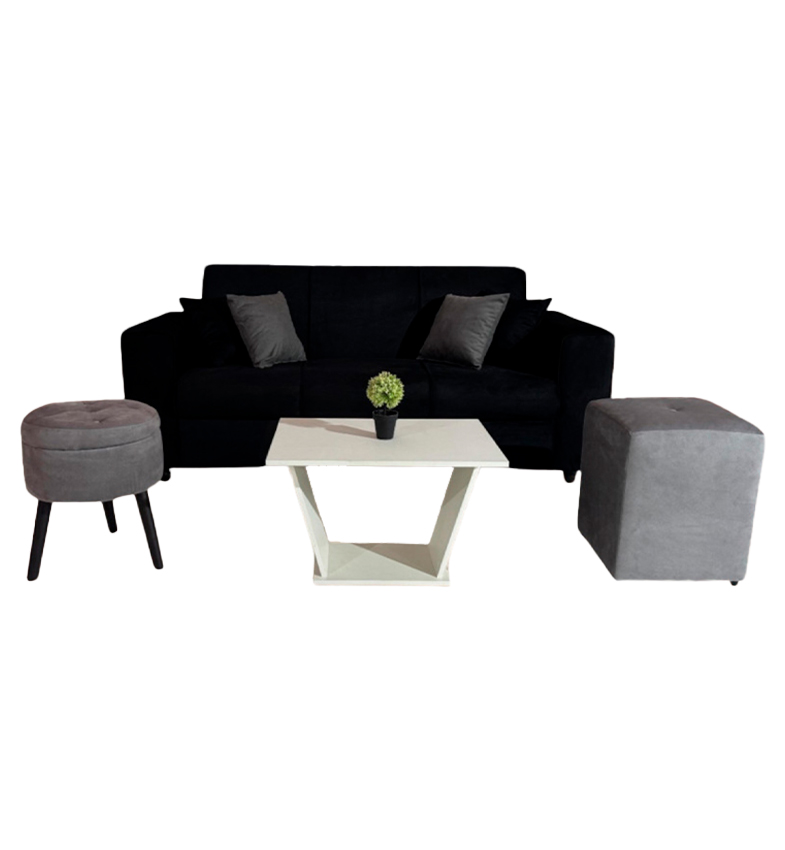 SOFA SAN JUAN 3L + PUFF GRIS