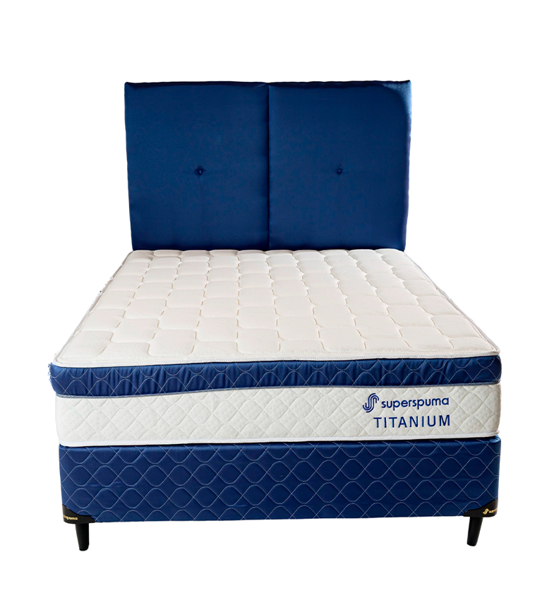 SOMIER SUPERSPUMA TITANIUM BASE+COLCHON+CABECERA 140X190