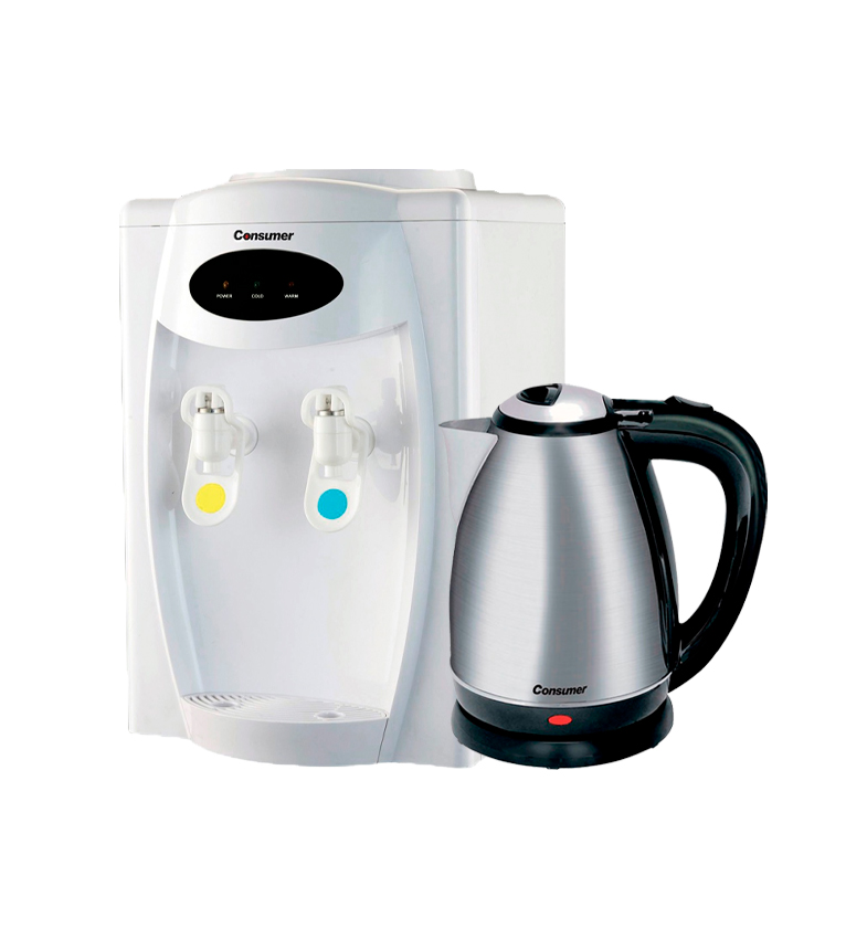 DISPENSER DE MESADA SIMPLE+HERVIDORA INOX CONSUMER