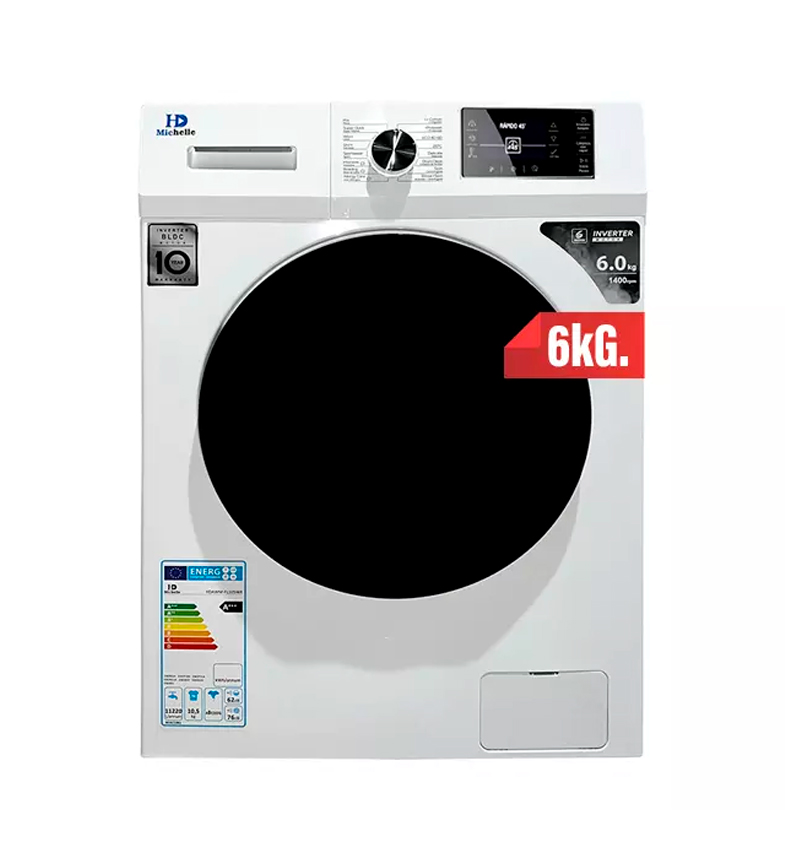 LAVARROPAS AUTOMATICO HD PLAY MICHELLE 6 KG INVERTER C/F