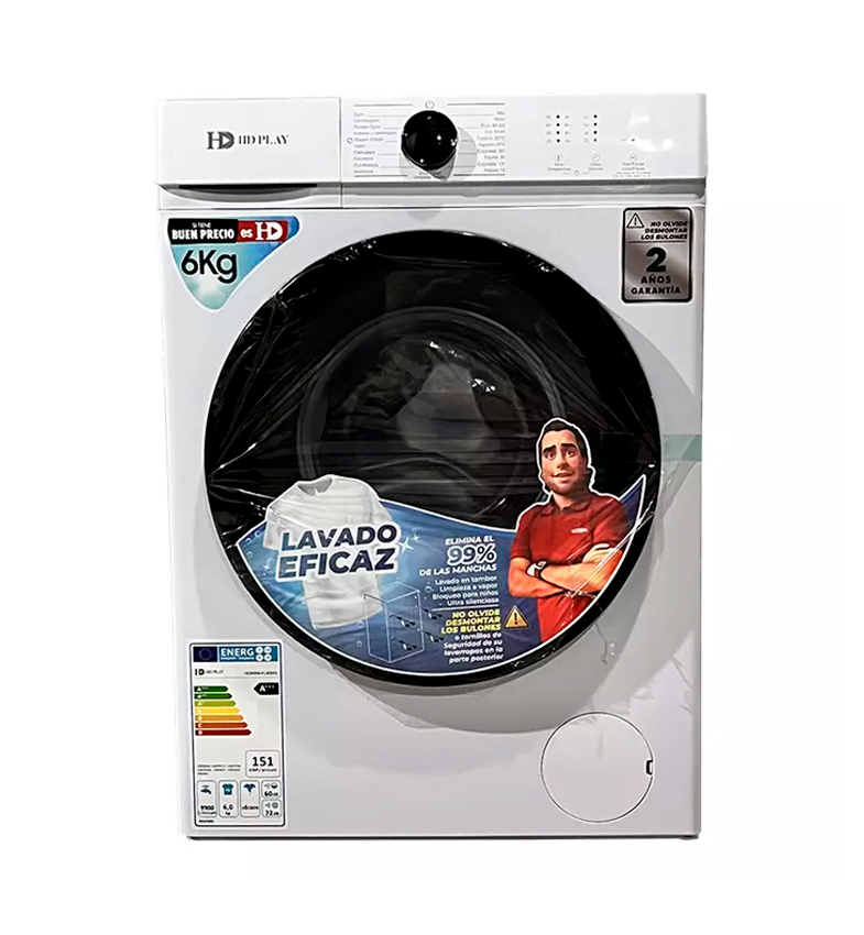 LAVARROPAS AUTOMÁTICA HD PLAY MICHELLE 6KG C/F HDAWM-FL60WX